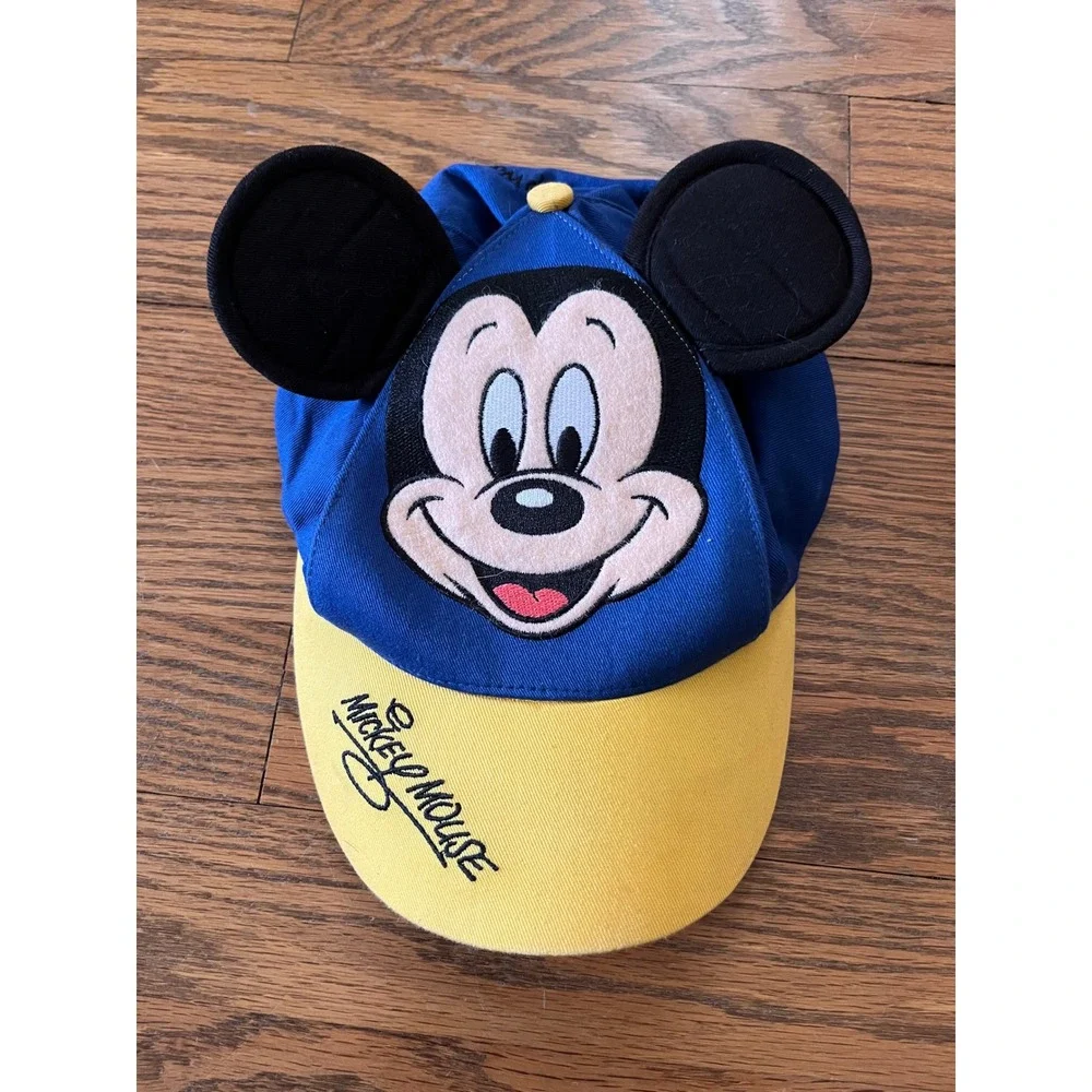 Walt Disney World Kids Mickey Mouse Blue Yellow Snapback Hat with Ears Youth